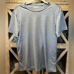 B149. Layer8 Performance Qwick Dry blue/grey athletic tee Medium